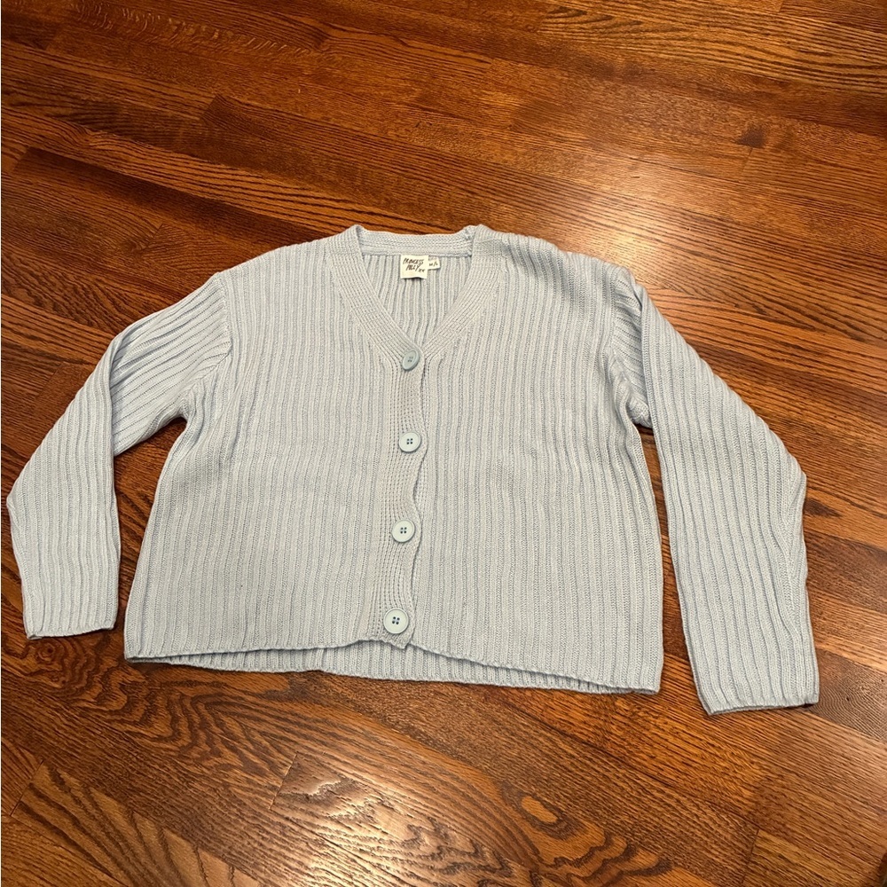 Princess Polly Victoria Blue Ribbed Cardigan - Picture 2 of 5